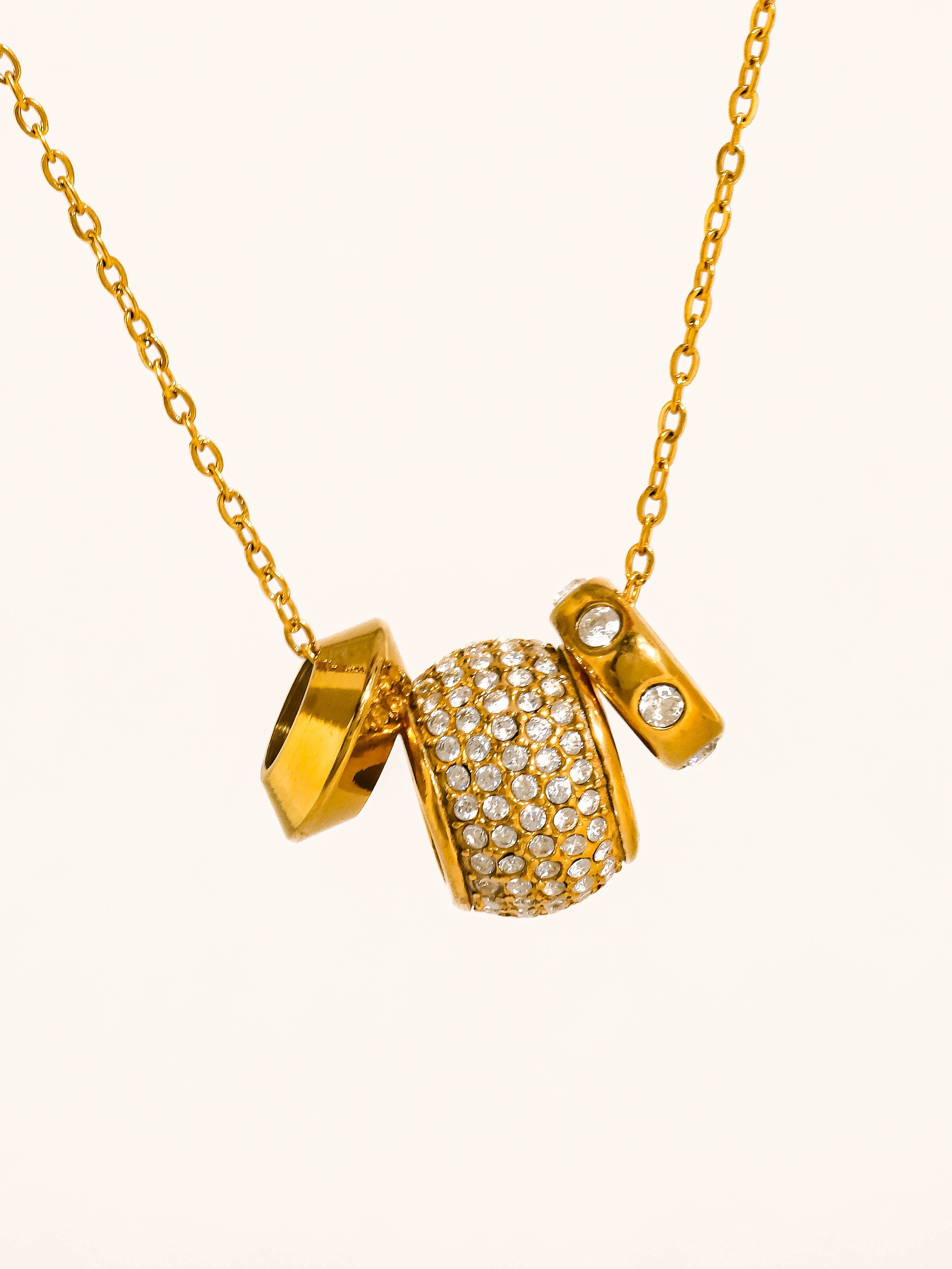 Énora 18K Gold Non-Tarnish CZ Bead Necklace: Yellow Gold