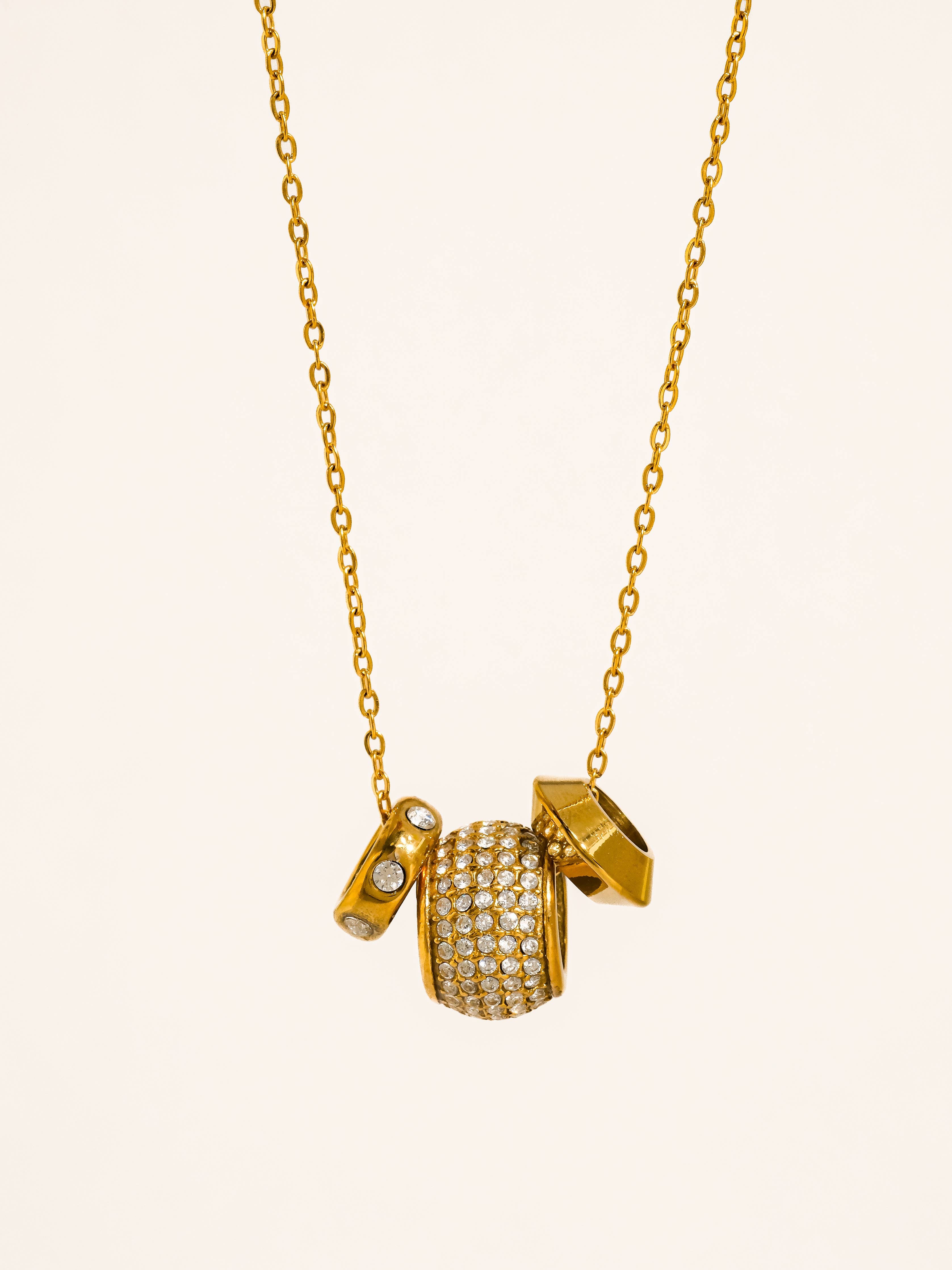 Énora 18K Gold Non-Tarnish CZ Bead Necklace: Yellow Gold