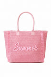 MÍSTIKA STRAW TOTE BAG: PINK