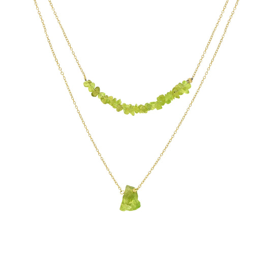 MÍSTIKA PERIDOT DUAL LAYERED NECKLACE