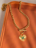 MÍSTIKA COLLAR CORAZÓN VERDE ORO 18K