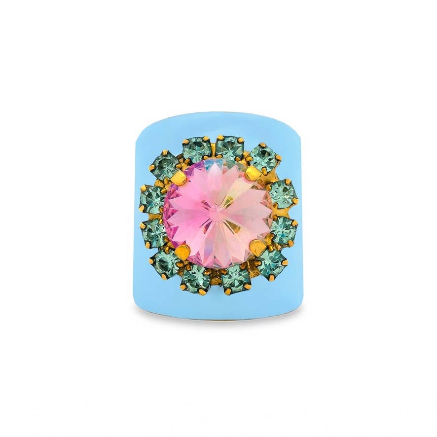 TOVA JACCI RING IN ENAMEL : BABY BLUE