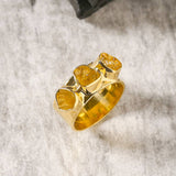 MÍSTIKA RAW CITRINE THREE STONE RING