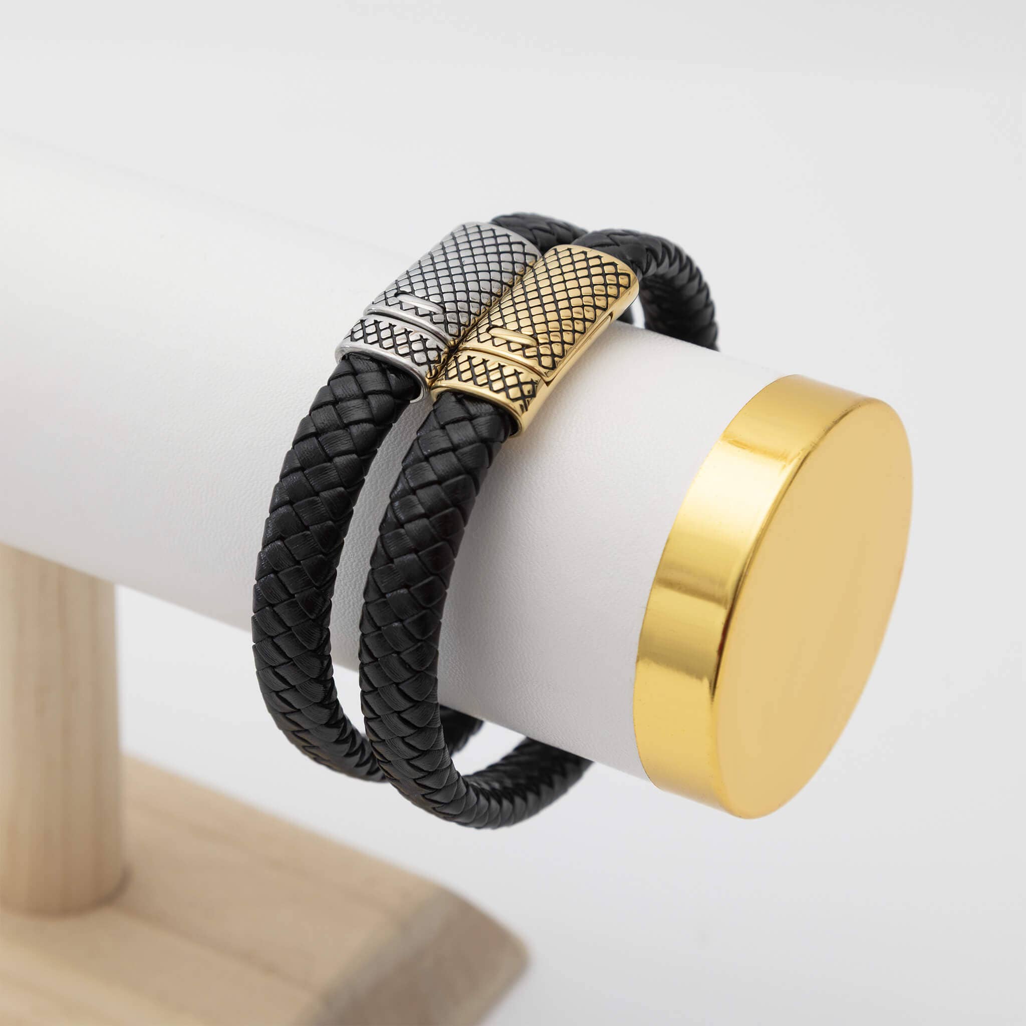 MÍSTIKA MEN'S BRAIDED LEATHER BRACELET | SILVER