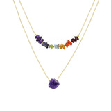 MÍSTIKA  CHAKRA CASCADE LAYERED RAINBOW NECKLACE