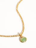 MÍSTIKA 18K GOLD GREEN STONE NECKLACE