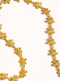 Cyprien 18K Gold Non-Tarnish Daisy Choker: Blue