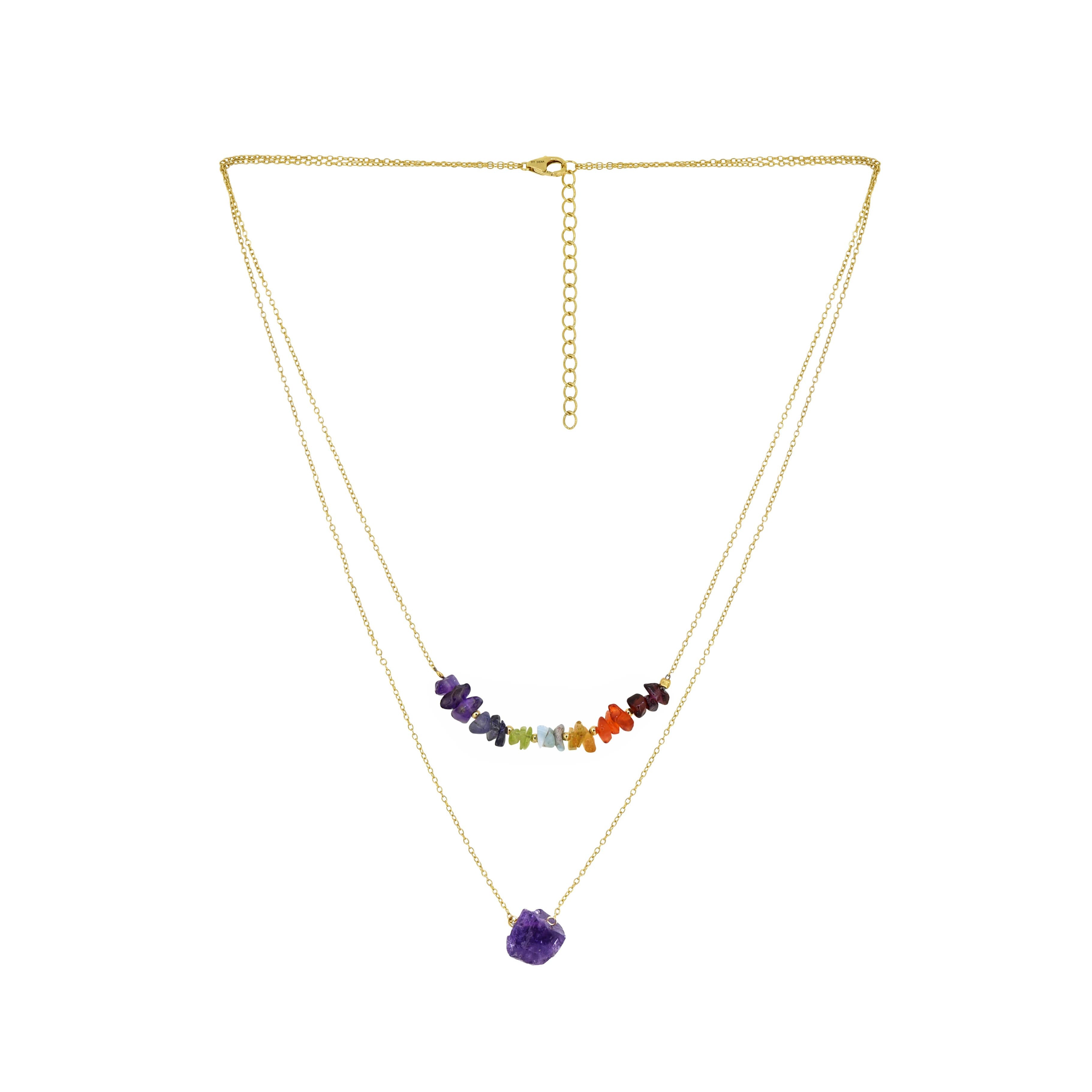 MÍSTIKA  CHAKRA CASCADE LAYERED RAINBOW NECKLACE