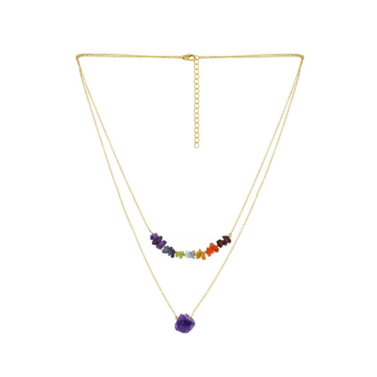 MÍSTIKA  CHAKRA CASCADE LAYERED RAINBOW NECKLACE