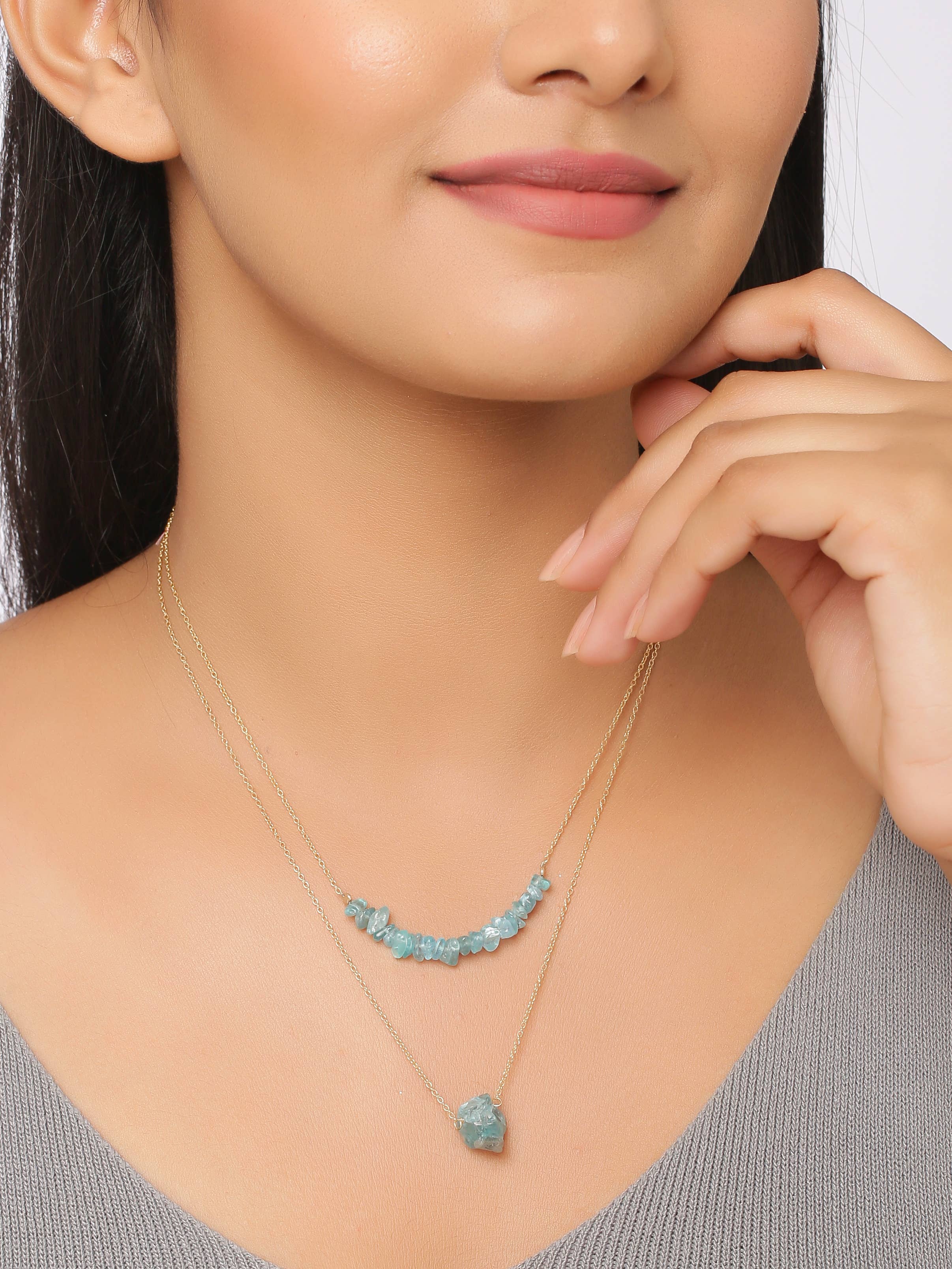 MÍSTIKA APATITE AZURE TETHER NECKLACE