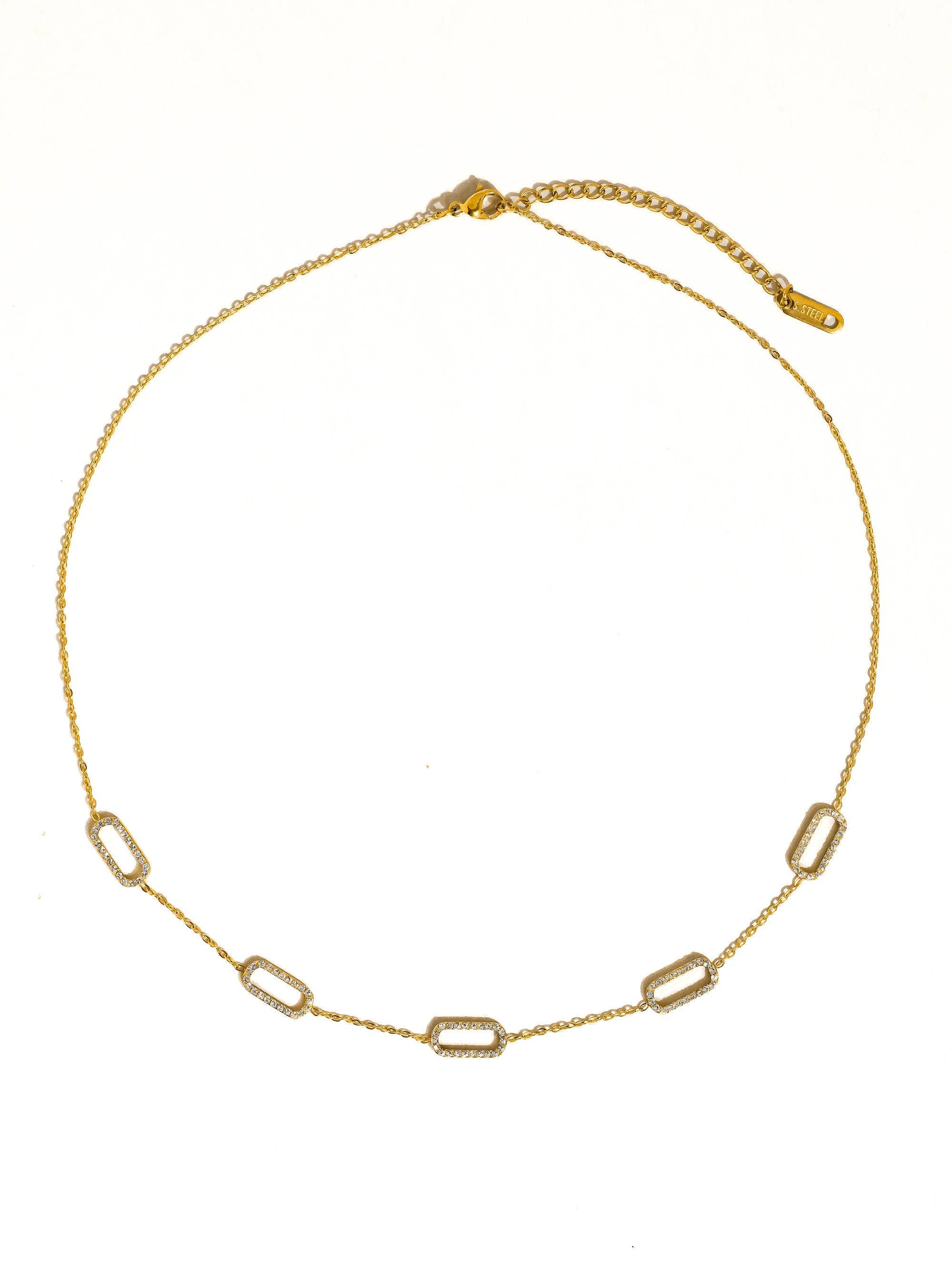 Burnisse 18K Gold Non-Tarnish Dainty Chain Necklace: Yellow Gold