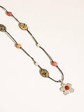 Tallulah Silver Western Beaded Flower Necklace: Silver