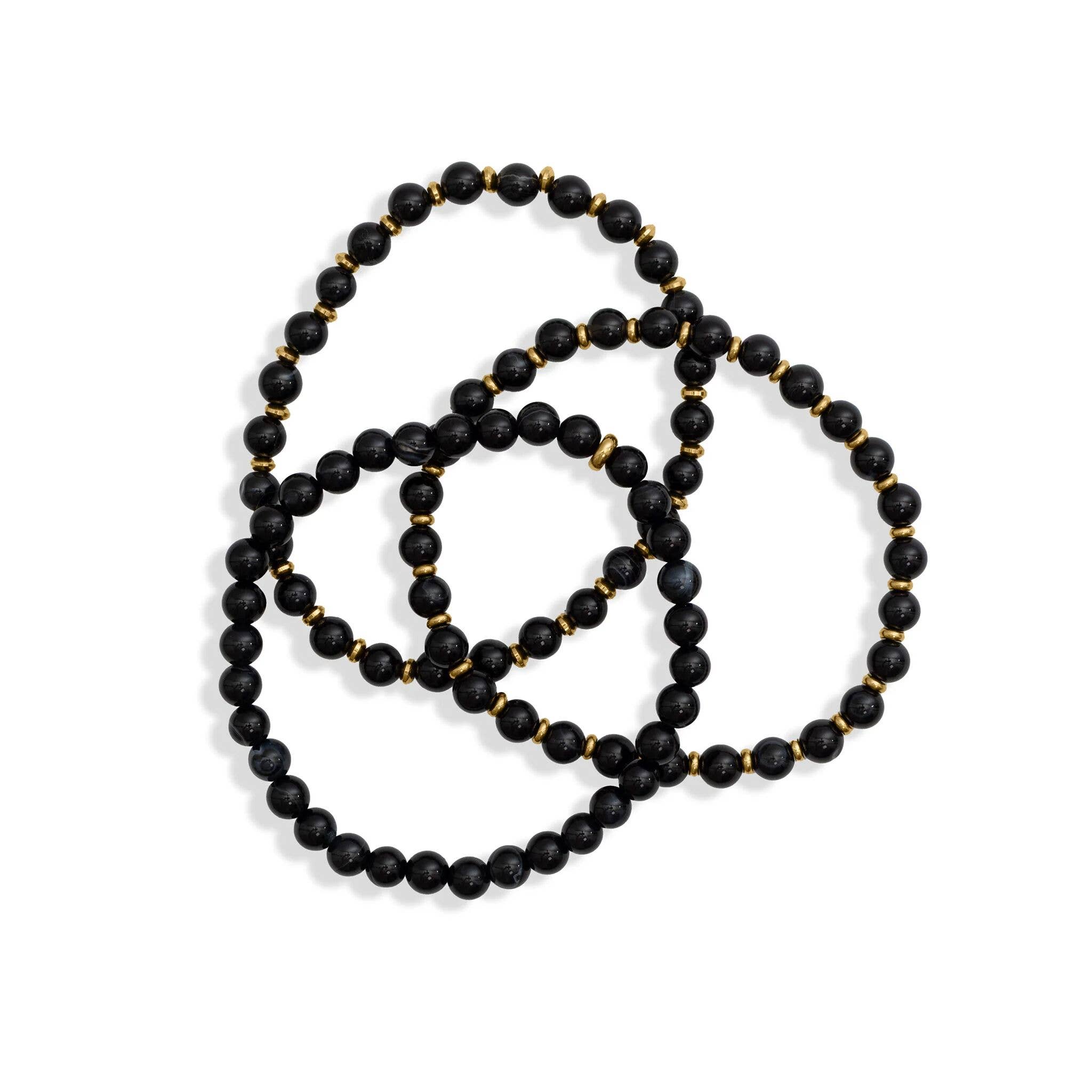 MÍSTIKA MEN'S AGATE BEADED BRACELET