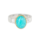 MÍSTIKA AMAZONITE SOLITAIRE DUAL-TONE RING