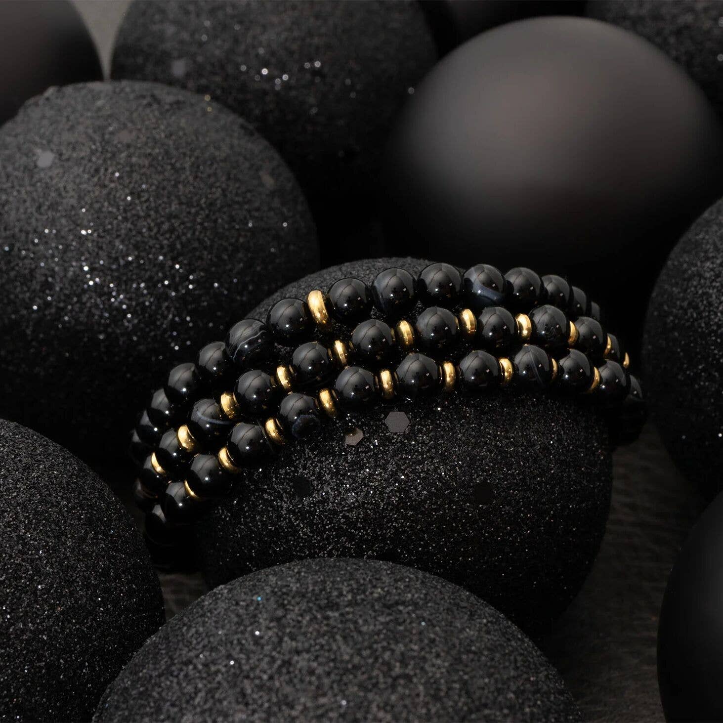 MÍSTIKA MEN'S AGATE BEADED BRACELET