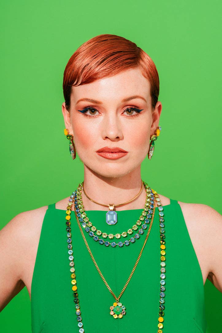 TOVA Twiggy Plus Necklace in Candy Crush: Apple Green Ignite