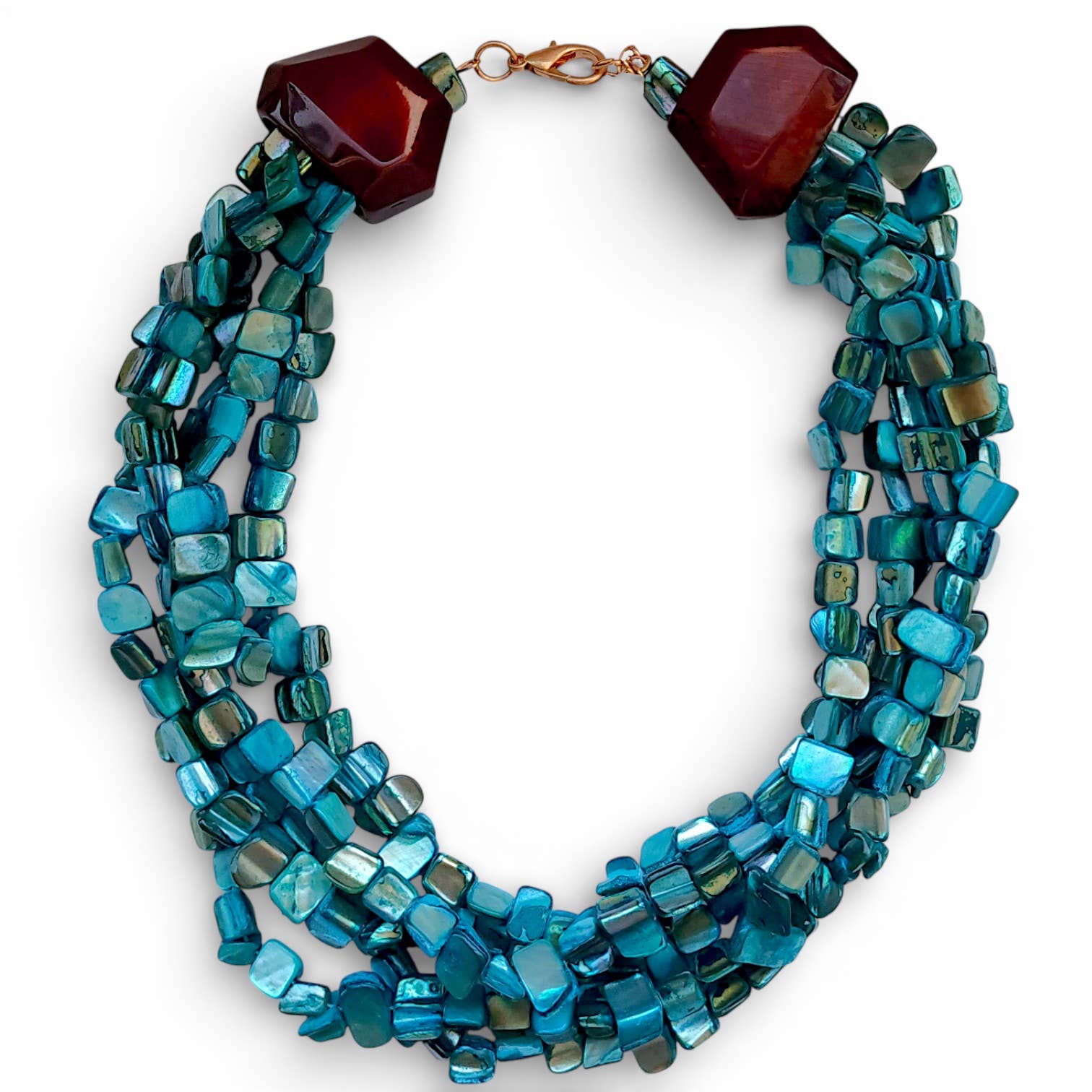 MÍSTIKA SANTORINI TURQUOISE BEADED COLLAR