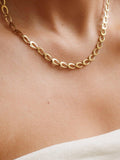 Thessaly 18K Gold Non-Tarnish Oval Link Chain Necklace: Yellow Gold