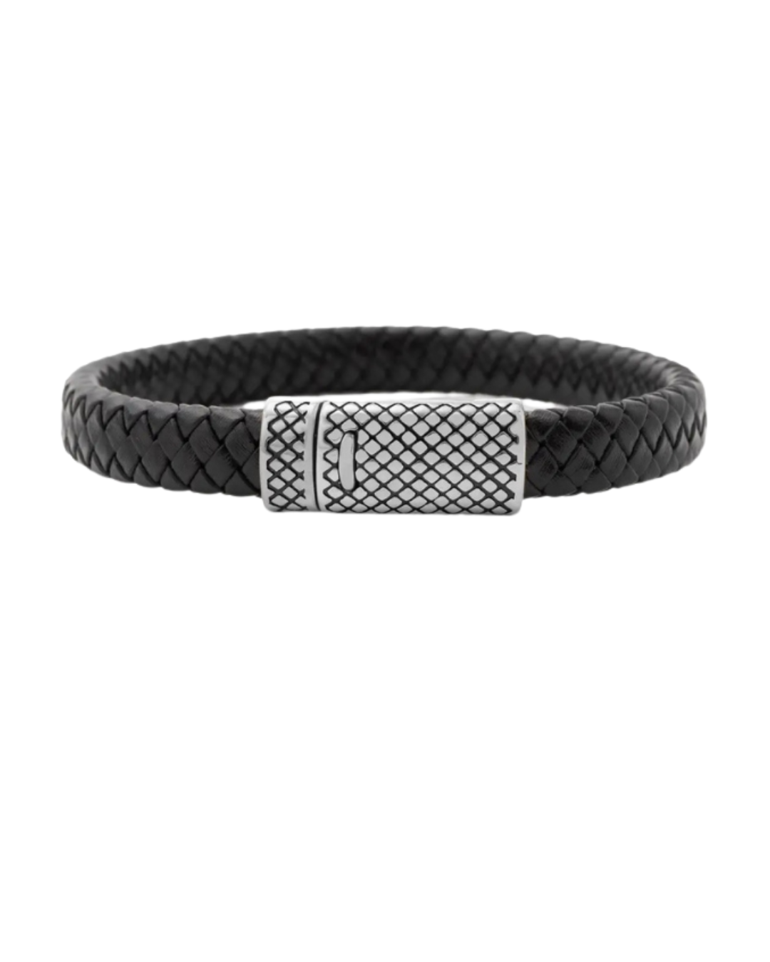 MÍSTIKA MEN'S BRAIDED LEATHER BRACELET | SILVER