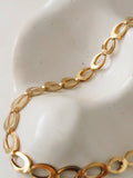 Thessaly 18K Gold Non-Tarnish Oval Link Chain Necklace: Yellow Gold