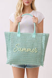 MÍSTIKA STRAW TOTE BAG: MINT