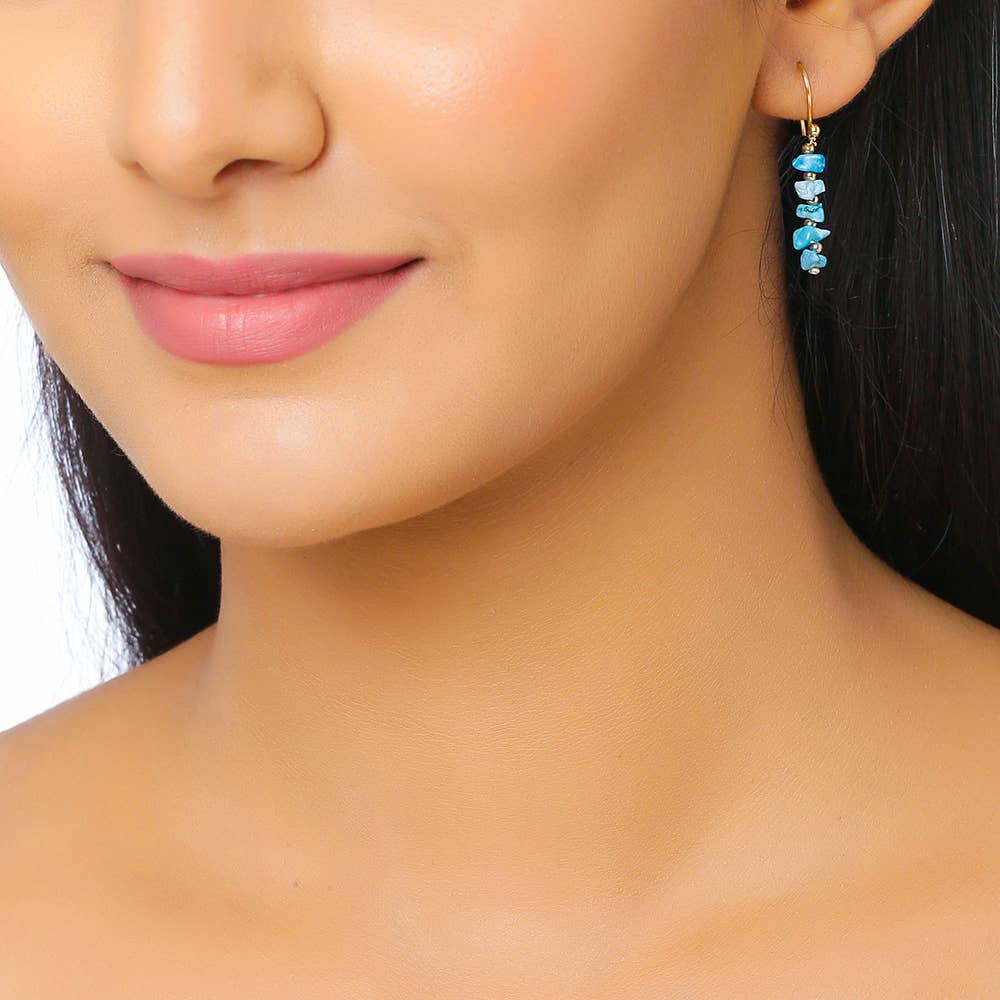 MÍSTIKA BLUE MOHAVE TURQUOISE DANGLE EARRINGS