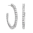 TOVA SLIM HOOP EARRINGS IN ANTIQUE SILVER: CLEAR