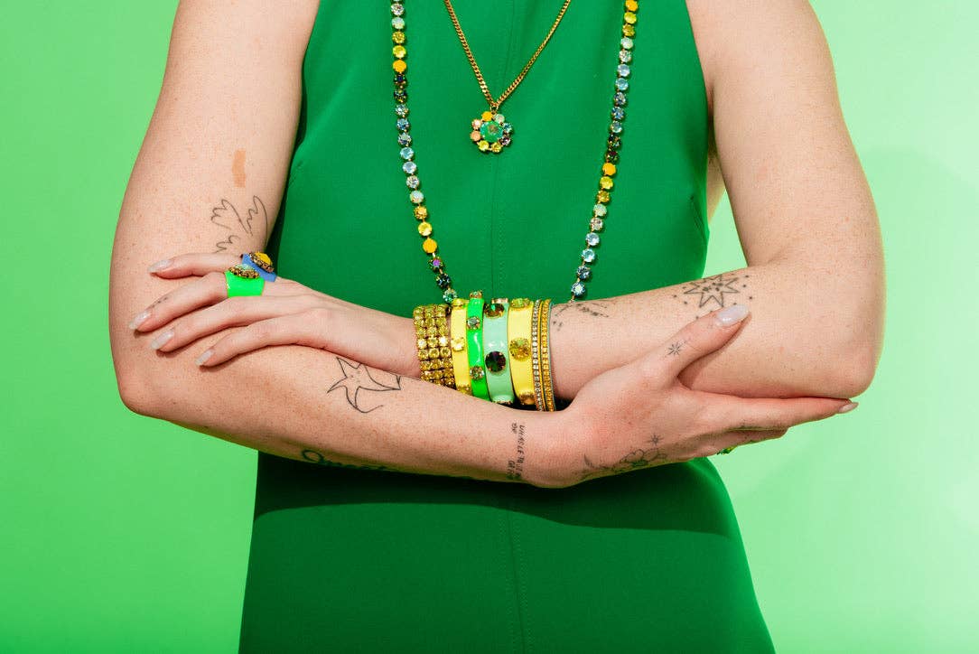 TOVA Twiggy Plus Necklace in Candy Crush: Apple Green Ignite