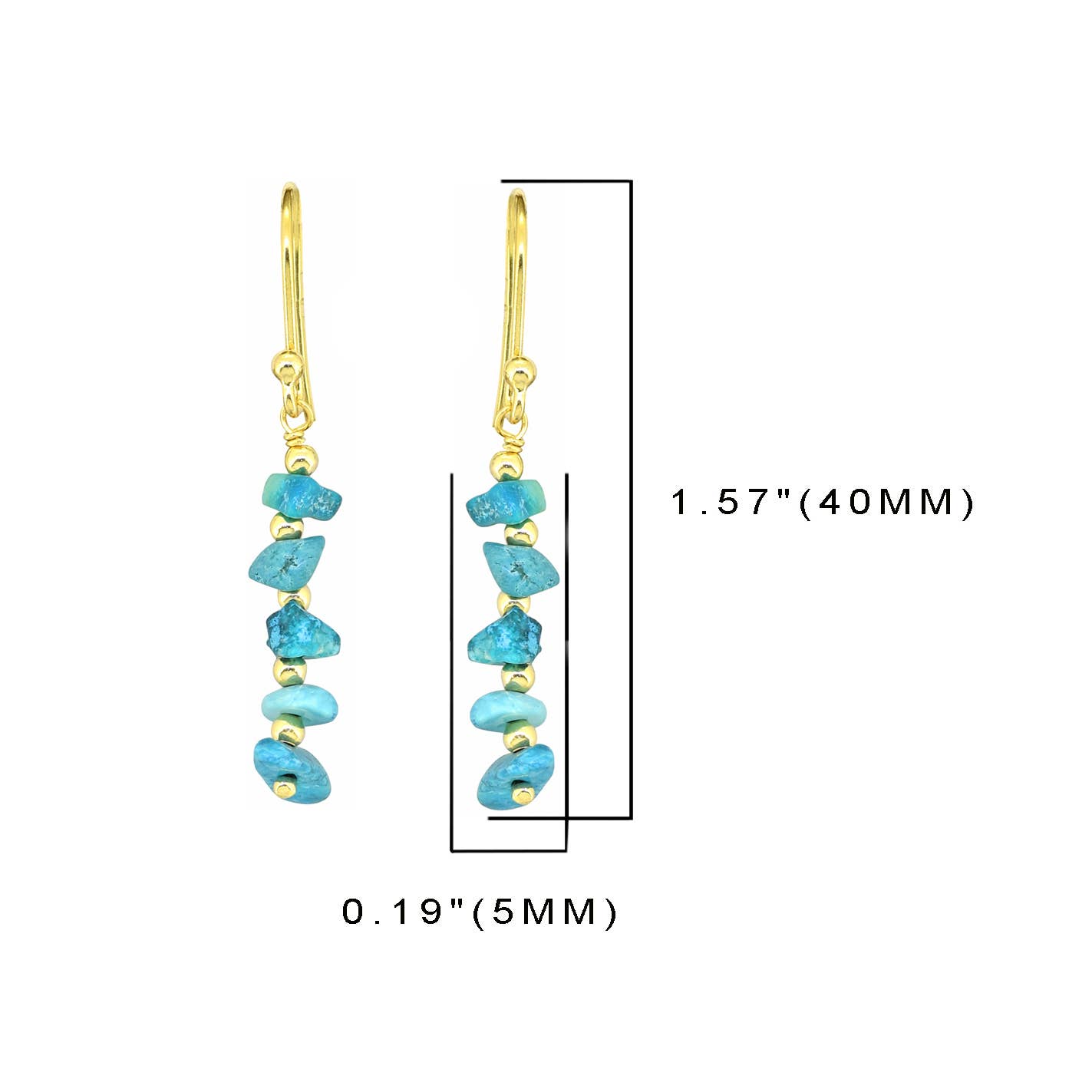 MÍSTIKA BLUE MOHAVE TURQUOISE DANGLE EARRINGS