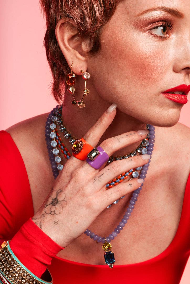 TOVA RUBIN HOOK EARRINGS: PERIDOT BRANDY