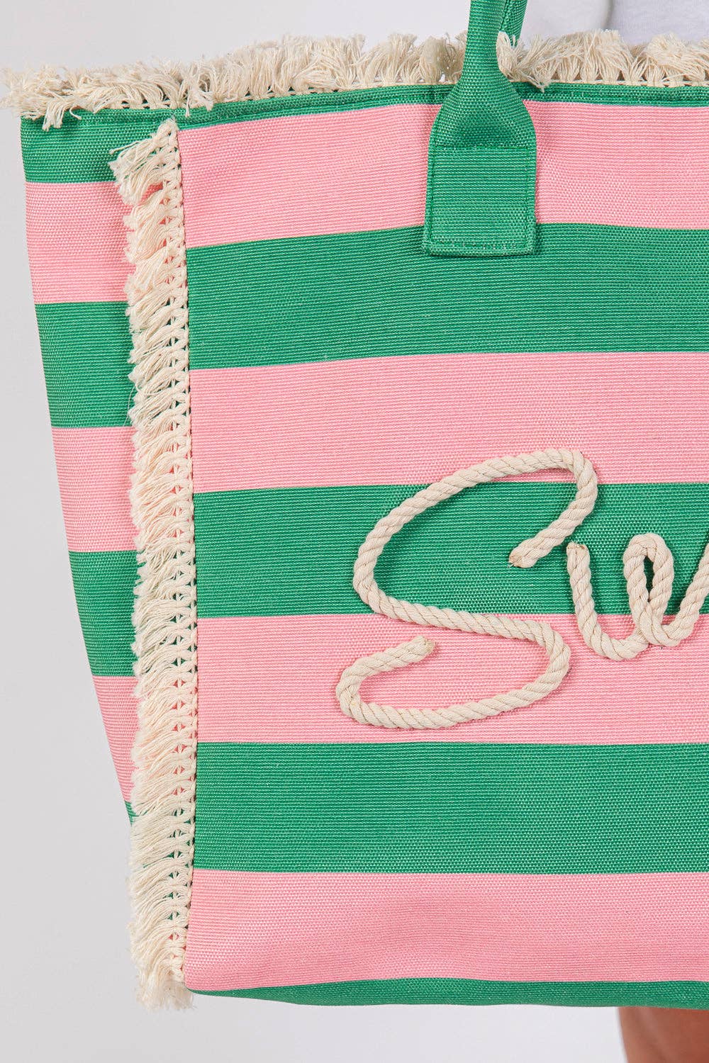 MÍSTIKA SUMMER STRIPE ROPE TOTE – PINK/GREEN