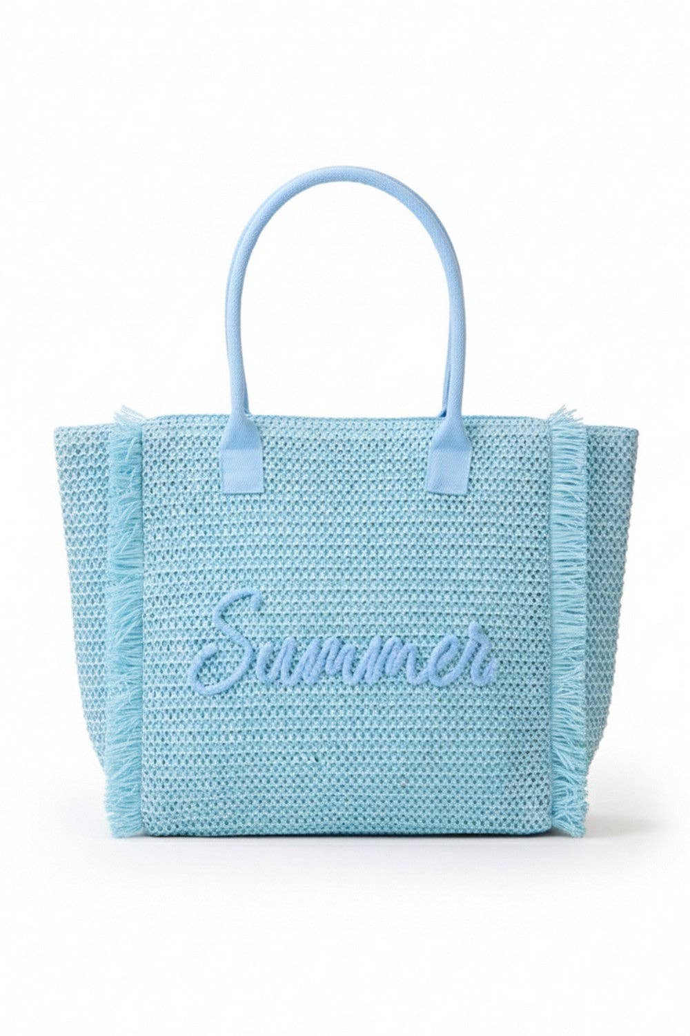 MÍSTIKA STRAW TOTE BAG: BLUE