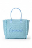 MÍSTIKA STRAW TOTE BAG: BLUE