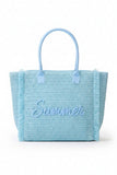 MÍSTIKA STRAW TOTE BAG: BLUE