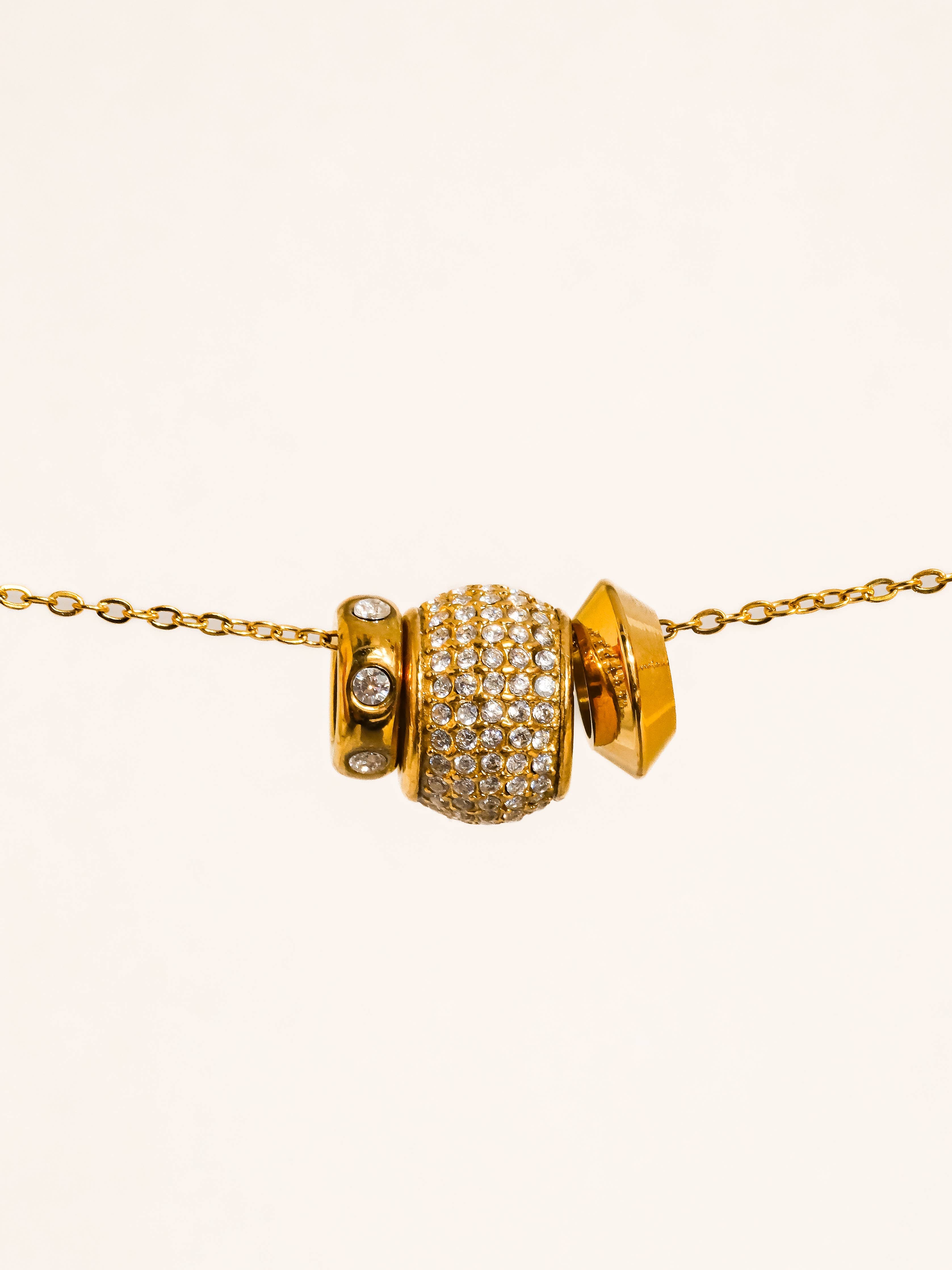 Énora 18K Gold Non-Tarnish CZ Bead Necklace: Yellow Gold