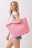 MÍSTIKA STRAW TOTE BAG: PINK