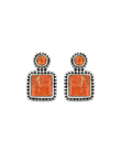 MÍSTIKA ORANGE MOHAVE TURQUOISE STUD EARRINGS