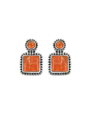 MÍSTIKA ORANGE MOHAVE TURQUOISE STUD EARRINGS