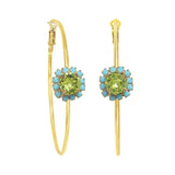 TOVA BIANCA HOOPS IN WATERMELON: TURQUOISE / CITRUS LIME