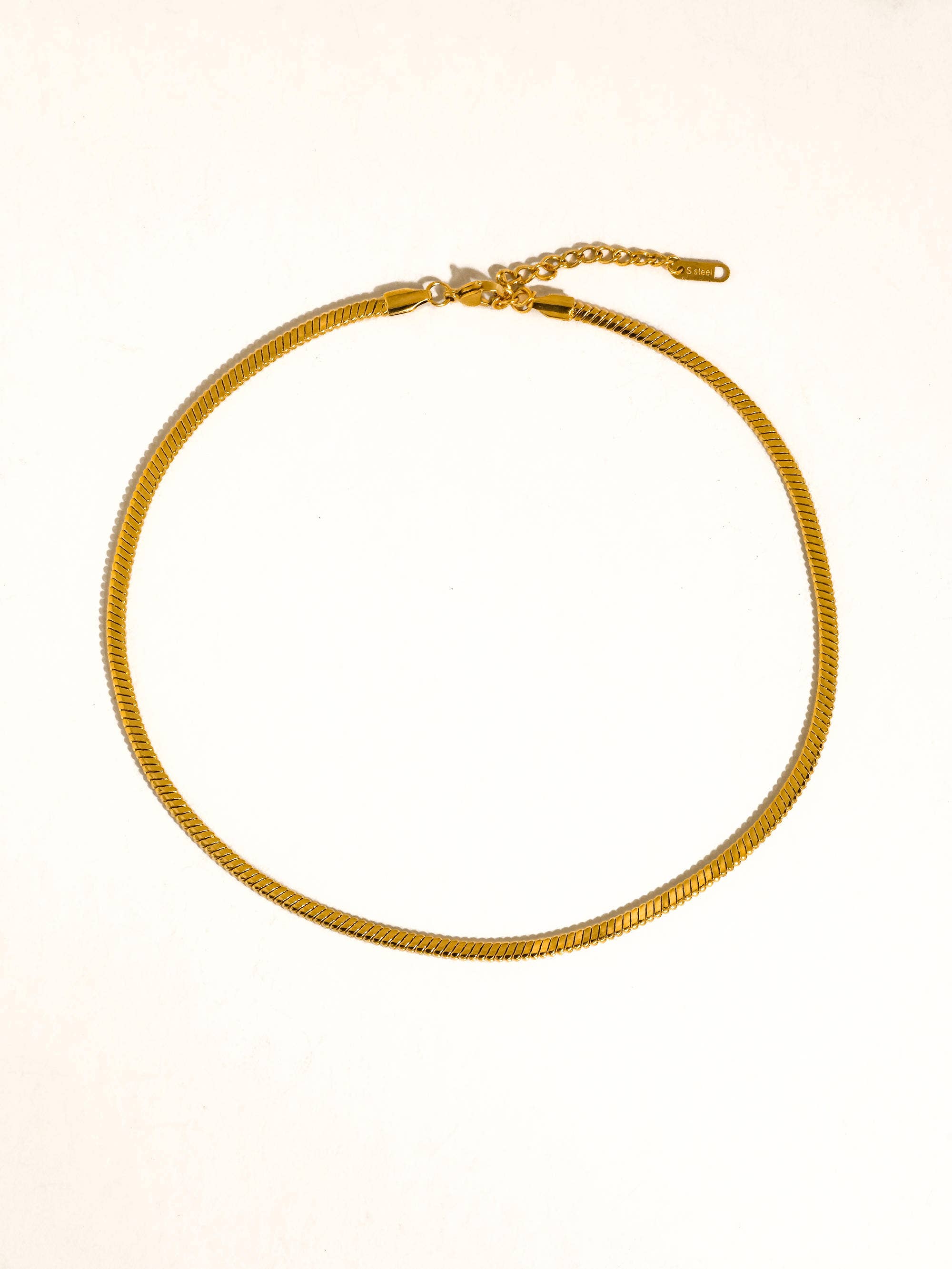 Papillon 18K Gold Non-Tarnish Classic Snake Chain Necklace: Yellow Gold