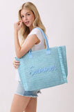 MÍSTIKA STRAW TOTE BAG: BLUE