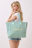 MÍSTIKA STRAW TOTE BAG: MINT