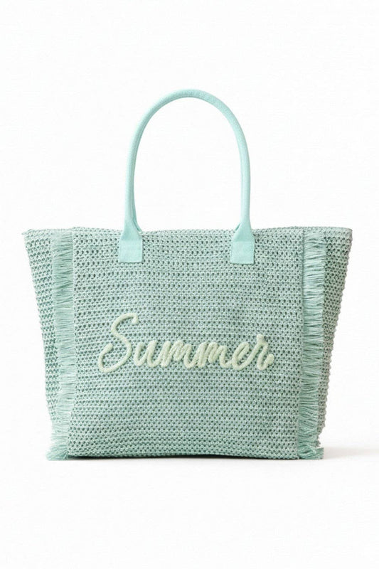 MÍSTIKA STRAW TOTE BAG: MINT