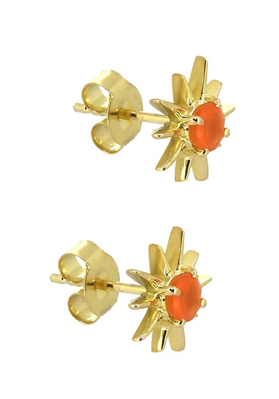 MÍSTIKA CARNELIAN BOHEMIAN SUNSHINE STUD EARRINGS