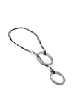 VESTOPAZZO 2 CIRCLES BLACK CORD NECKLACE