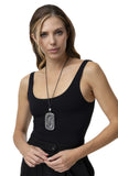 VESTOPAZZO OVAL RECTANGLE PENDANT NECKLACE