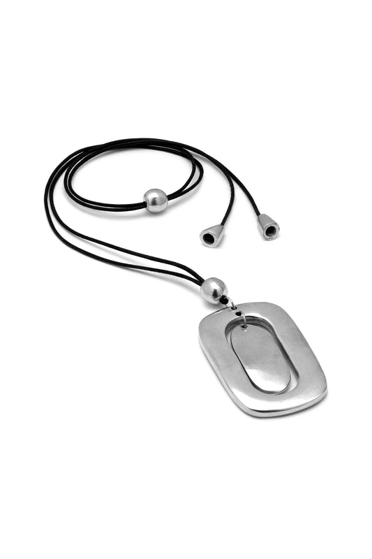VESTOPAZZO OVAL RECTANGLE PENDANT NECKLACE