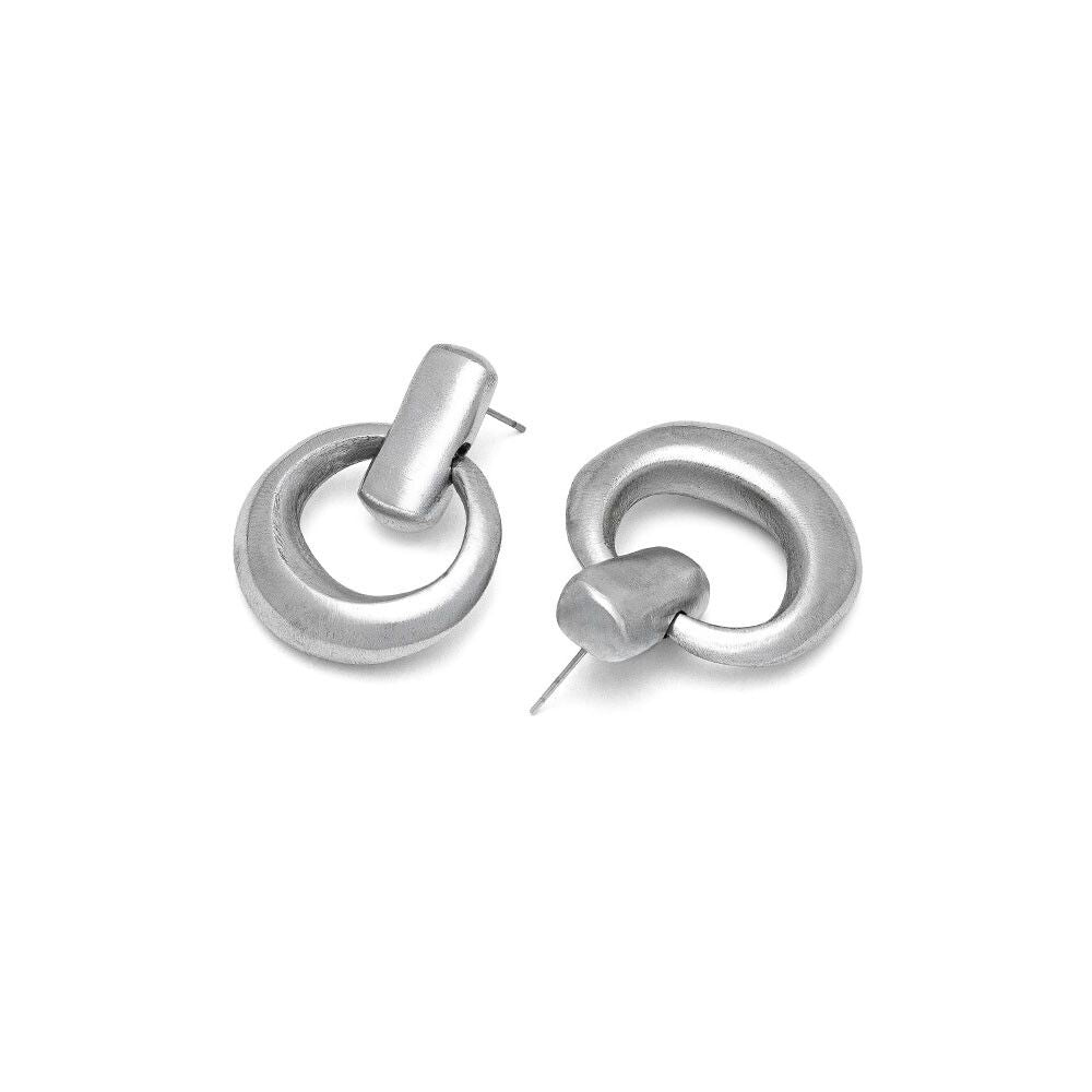 VESTOPAZZO OVAL & ROUND DOMED HOOP EARRINGS