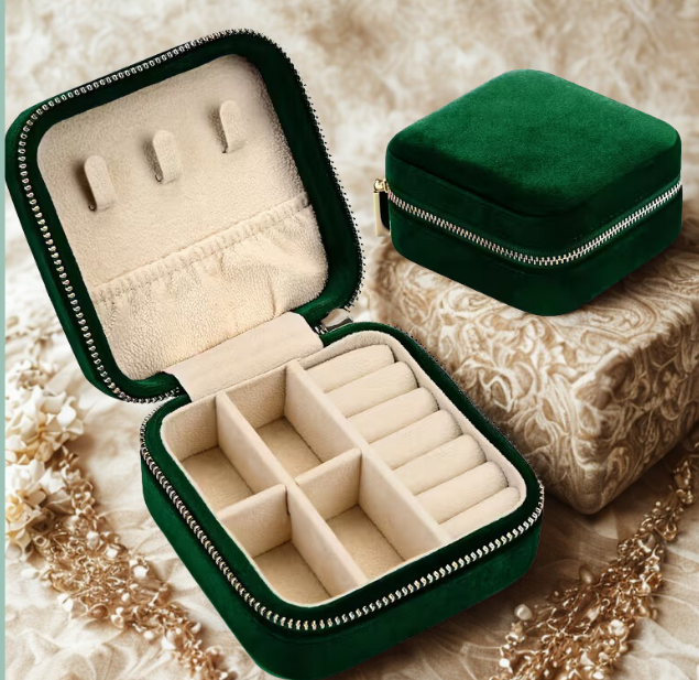 MÍSTIKA GREEN VELVET JEWELRY CASE