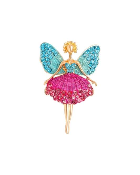 MÍSTIKA ANGEL BALLERINA BUTTERFLY FAIRY BROOCH BLUE